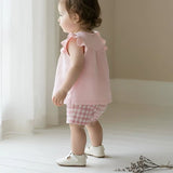 Love Henry - Baby Girls Lucy Shorts - Pink Check