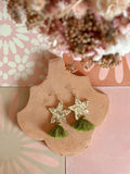 Foxie Collective - Star Dust Dangles | Gold Sparkle + Olive Green