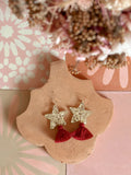 Foxie Collective - Star Dust Dangles | Gold Sparkle + Merlot