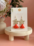 Foxie Collective - Star Dust Dangles | Gold Sparkle + Red