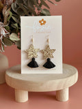 Foxie Collective - Star Dust Dangles | Gold Sparkle + Black