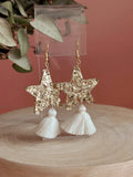 Foxie Collective - Star Dust Dangles | Gold Sparkle + White