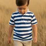 Love Henry - Boys Rugby Polo Shirt - Blue Stripe