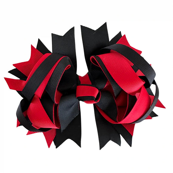 Poppet Locks - 6” Bow Clip - Black & Red