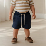 Love Henry - Baby Boys Sonny Short - Navy Linen