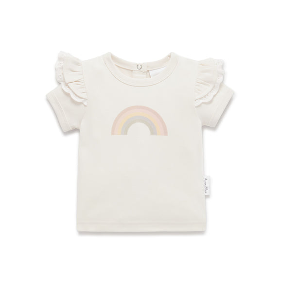 Aster & Oak - Rainbow Print Flutter Tee