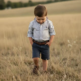 Love Henry - Boys Oxford Dress Shirt - Tan Check