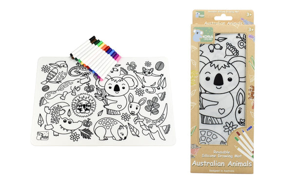 Eleganter - Reusable Silicone Drawing Mat - AUSTRALIAN ANIMALS