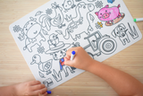 Eleganter - REUSABLE SILICONE DRAWING MAT- FARM ANIMALS