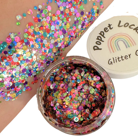 Poppet Locks - Rainbow Glitter Gel - Hair, face & body