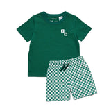 Crywolf - SHORT SLEEVE SLEEP SET Sea Green Check