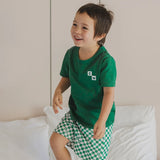 Crywolf - SHORT SLEEVE SLEEP SET Sea Green Check
