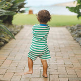 Crywolf - SUN SMART ROMPER Sea Green Stripe