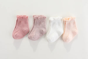 maMer - Frilly Crew Socks - 2 pack - candy pink/white