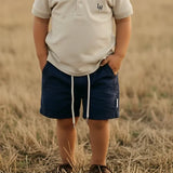 Love Henry - Boys Sonny Shorts - Navy Linen