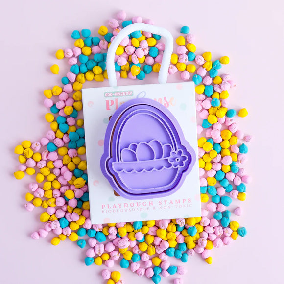 Play Sense - Eco Playdough Stamp - Easter Basket - Beige