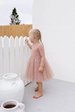 Confetti Kidz - Dusty Pink Sparkles - Long Sleeve Tulle Dress