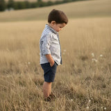 Love Henry - Boys Oxford Dress Shirt - Tan Check