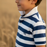 Love Henry - Boys Rugby Polo Shirt - Blue Stripe