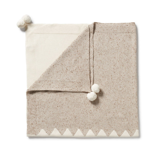 Wilson & Frenchy - Almond Fleck Knitted Jacquard Blanket