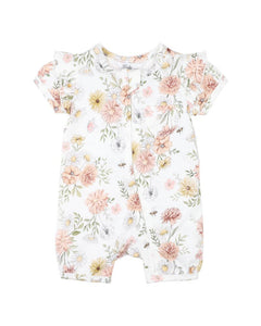 Bebe - Lara Print SS Zip Romper