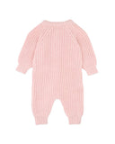 Bebe - PALE PINK KNITTED ZIP ROMPER
