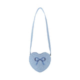 Huxbaby - Stripe Denim Bow Heart Handbag