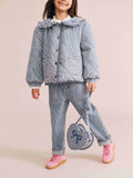 Huxbaby - Stripe Denim Bow Heart Handbag