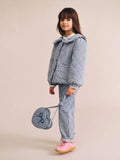 Huxbaby - Stripe Denim Bow Heart Handbag