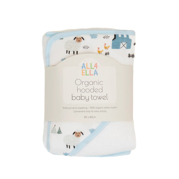 All4Ella - Hooded Towel - Barnyard