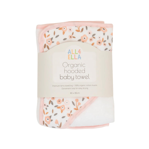 All4Ella - Hooded Towel - Floral Bouquet