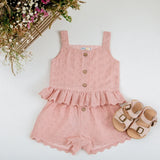 Indigo & Lellow - Charlotte Broderie Top - Pink