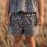 Love Henry - Girls Scalloped Hem Shorts - Vintage Posy