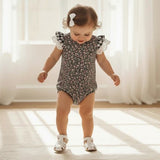 Love Henry - Baby Girls Knit Romper - Vintage Posy