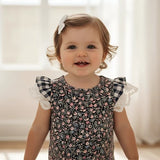 Love Henry - Baby Girls Knit Romper - Vintage Posy