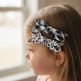 Love Henry - Girls Clips 2 Pack - Navy Check/Navy Daisy