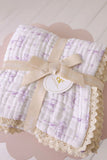 Confetti Kidz - Muslin Blanket with Lace Trim - Lilac Bows