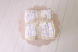 Confetti Kidz - Muslin Blanket with Lace Trim - Lilac Bows