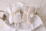 Confetti Kidz - Muslin Blanket with Lace Trim - White