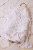 Confetti Kidz - Muslin Blanket with Lace Trim - Lilac Bows