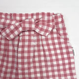 Love Henry - Girls Tie Waist Shorts - Pink Check