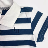 Love Henry - Baby Boys Rugby Polo Romper - Blue Stripe