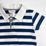 Love Henry - Baby Boys Rugby Polo Romper - Blue Stripe