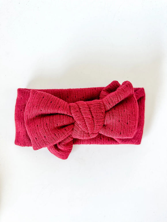 Light & Moon - Red Knit Topknot Headband Regular price