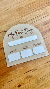 Timber Tinkers - My First Day Plaque