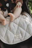 Linen Label - Oatmeal & Gingham - Pram Liner