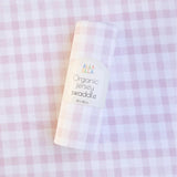 All4Ella - Organic jersey swaddle - Gingham Pink