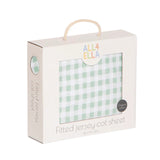 All4Ella - Jersey Cot Sheet - Gingham Sage