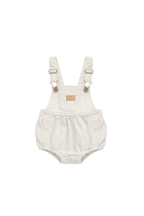 Jamie Kay - Pax Playsuit - Fine Vertical Stripe Sandy Brown/Cloud