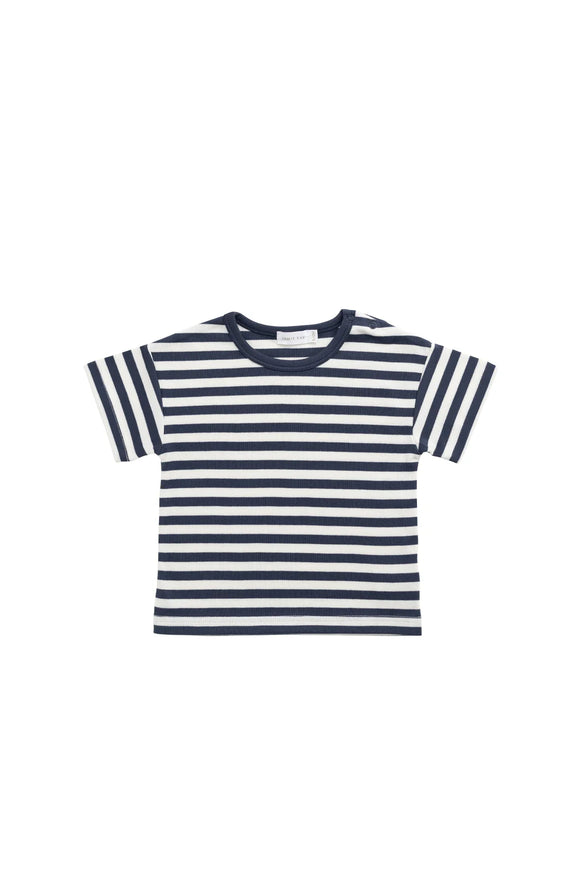 Jamie Kay - Pima Cotton Hunter Tee - Essential Stripe Charter/Cloud